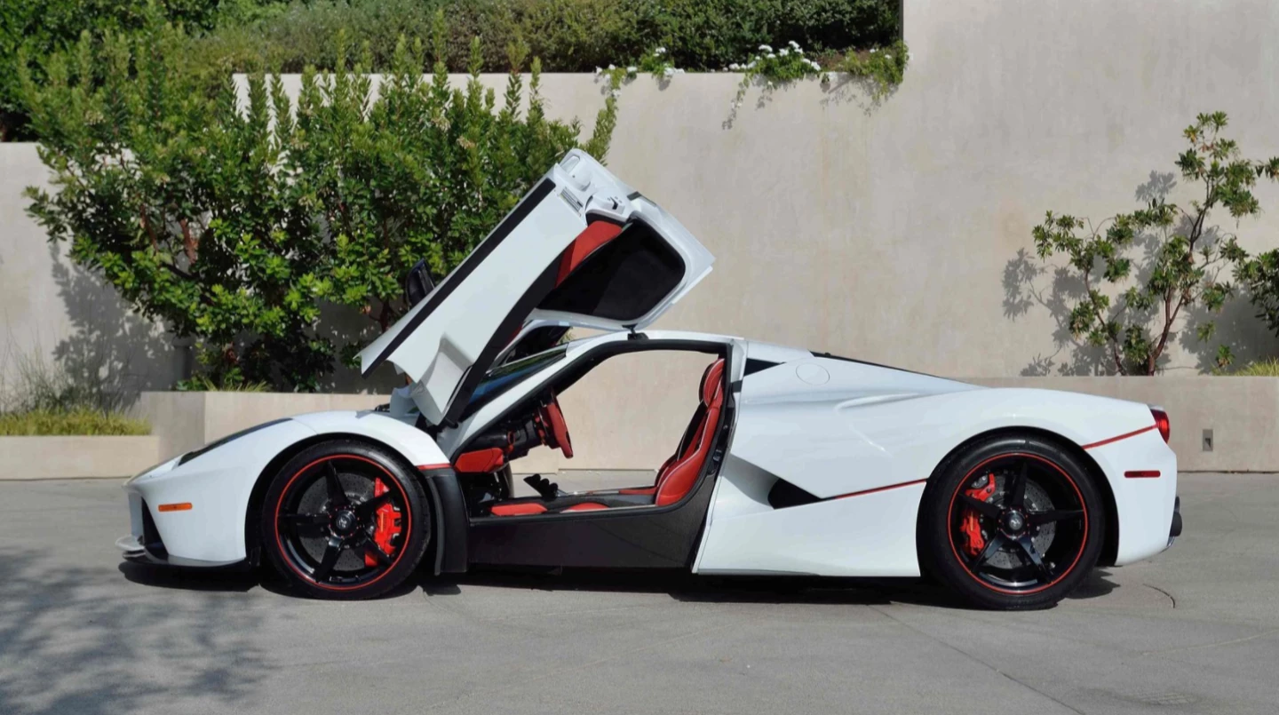 This 2015 Ferrari LaFerrari is estimated to sell for between $4,500,000 and $4,700,000. It has a top speed of 217 mph (350 km/h) and with just 209 miles on it, this car is essentially new. The 6.3L hybrid drive V-12 engine develops 949 horsepower in total, with the hybrid power unit comprising the most powerful naturally-aspirated V12 in the world (6.3 liters producing 788 hp) with a 161 hp electric motor for a total 949 hp transmitted via a 7-speed dual clutch gearbox with energy harvested via a HY-KERS Kinetic Energy Recovery System. Official Auction Page