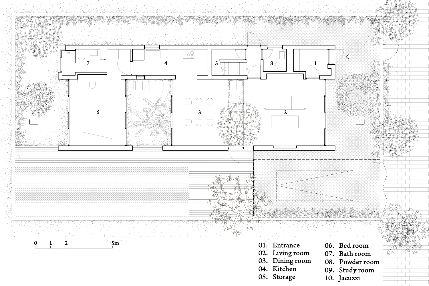Architectural drawing of Binh House