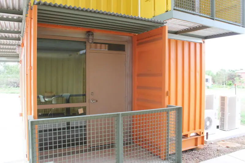 The prototype container development features total of seven apartments based on adapted containers