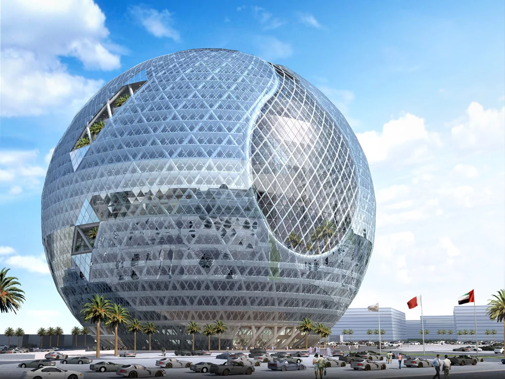 The Technosphere design incorporates active and passive solar systems