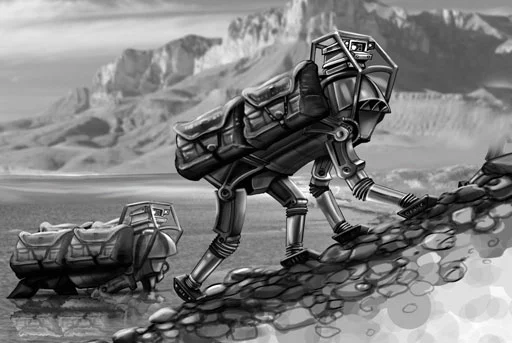 Concept sketch of Boston Dynamics' Big Dog Quadruped
