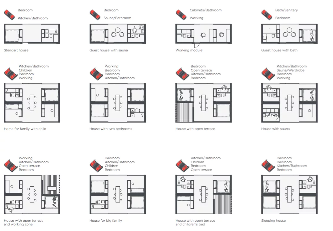 This second placed project is an extraordinarily modular design based on a container that can be altered into a variety of different permutations
