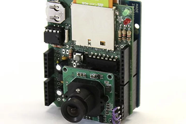 Adafruit has come up with a mash-up of Arduino components to create an internet-enabled motion-triggered camera (Photo: Adafruit)