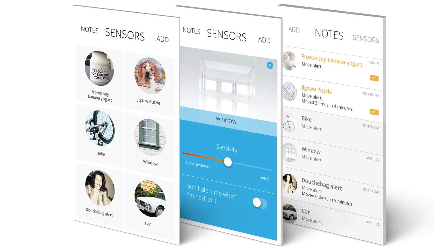 The app allows multiple modules/objects to be monitored at once, plus it lets users set the sensitivity for each one