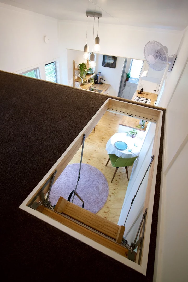 Top-down view of the Swallowtail's drop-down ladder