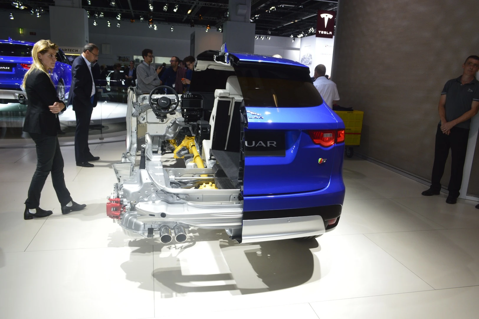 The F-Pace's an all-aluminum construction on show