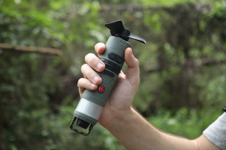 The Lovork Modular Camping Lantern, seen here with its cooling fan mod
