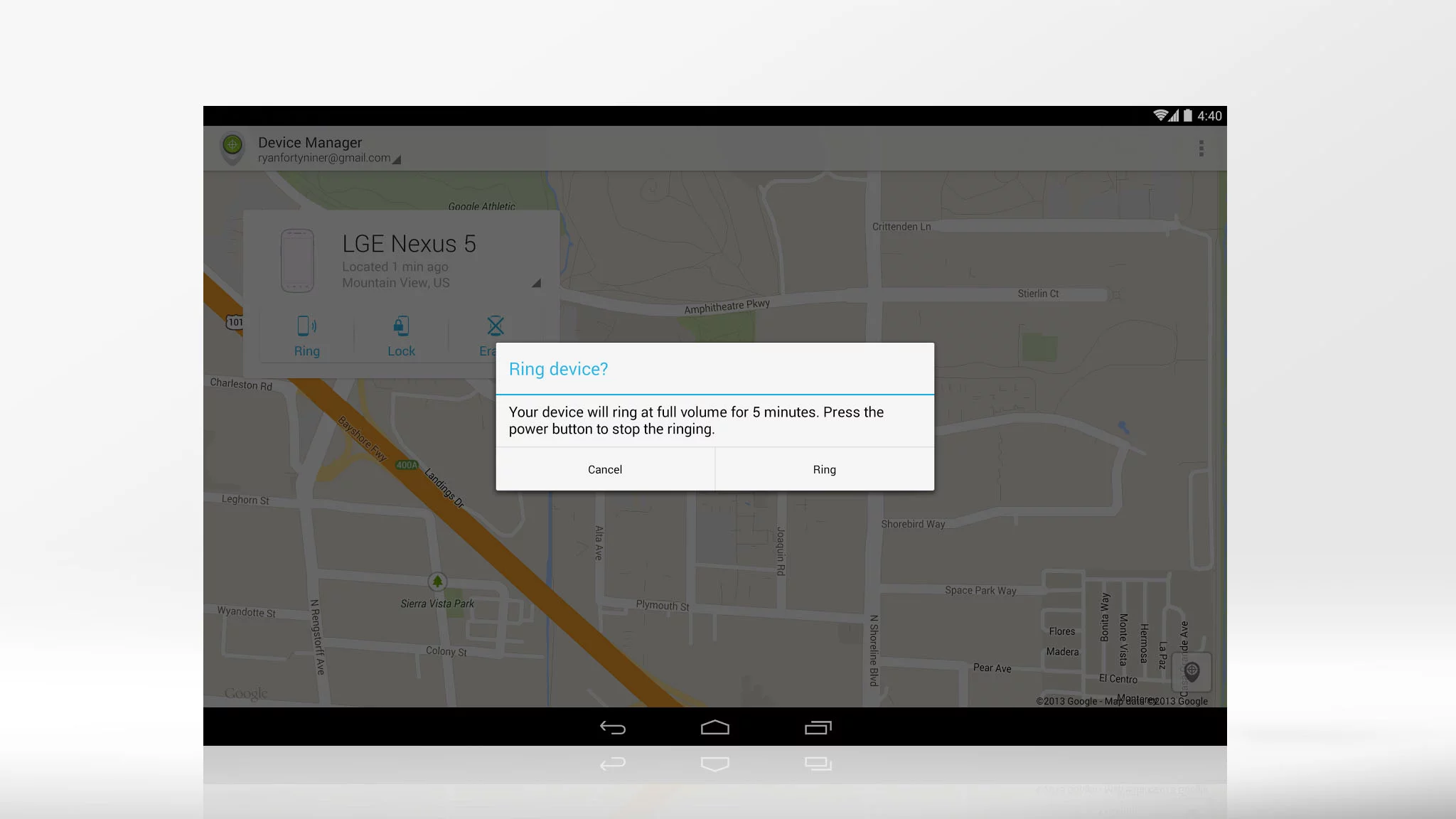 Android Device Manager helps you find a lost Android device