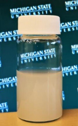 The liquid nanofoam in a vial