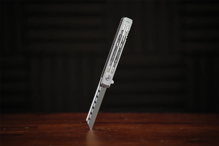 It's hard to believe this slick pocket knife packs 21 tools in its slim frame