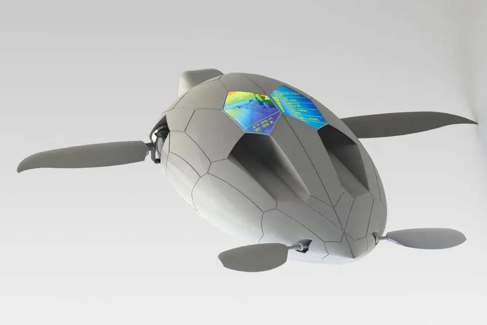 A back view of the concept for the finished robot