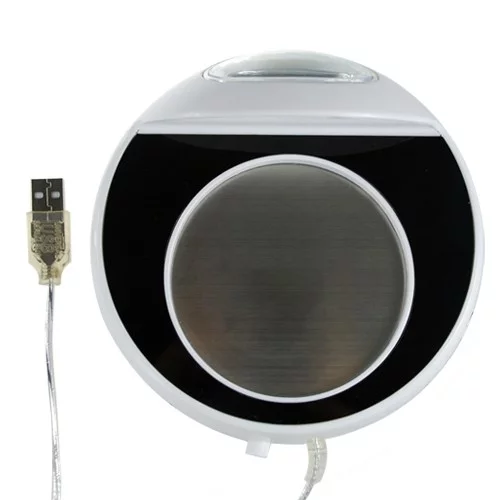 Overhead view of the USB cup warmer.
