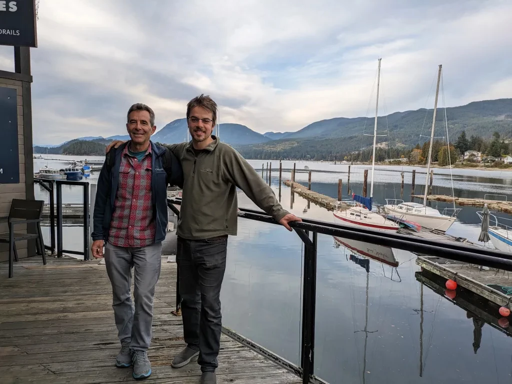 Pierre Lermant and Cedric Eveleigh in the Sunshine Coast town of Sechelt, British Columbia