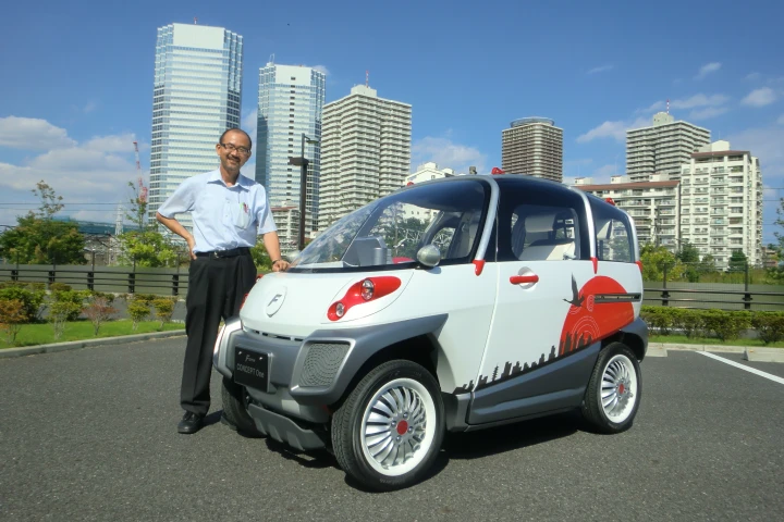 Hideo Tsurumaki CEO of FOMM, with his first creation, Concept One (Photo: Stephen Clemenger/Gizmag.com)