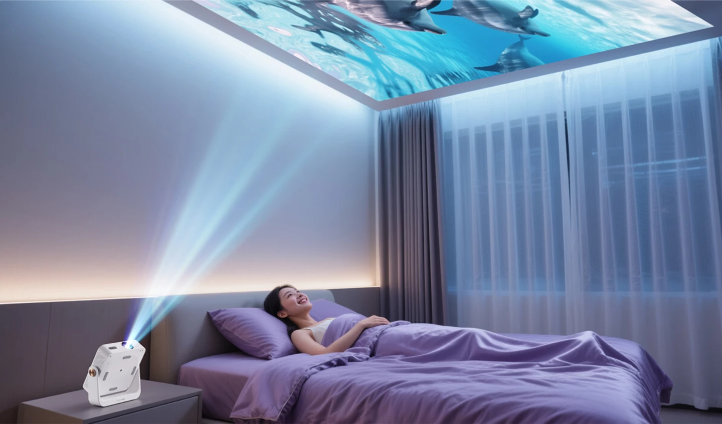 In addition to throwing Full HD visuals to wall or ceiling, the Honor Choice AI Air projector also tracks a pen-like input so users can doodle in the projected rectangle without leaving a mark