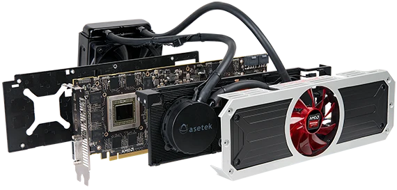 The new card features a powder coated aluminum design and factory-fitted liquid cooler