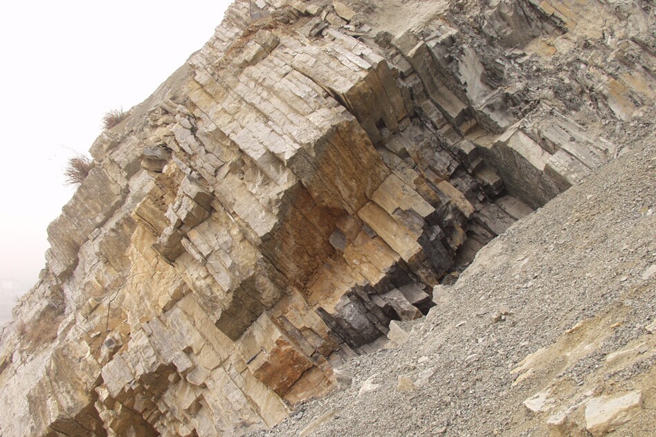 A photo of the permian triassic boundary at Meishan, China (Photo: Shuzhong Shen)