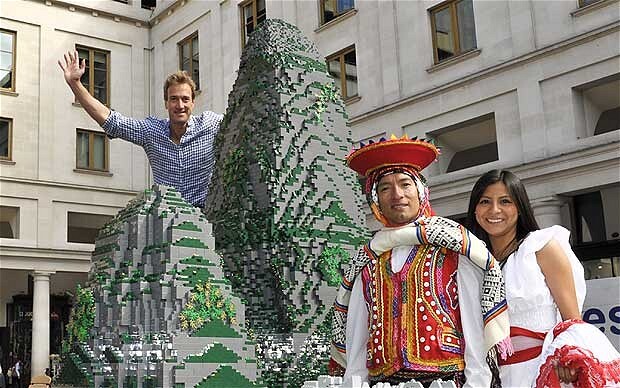 Ben Fogle used LEGOs to recreate Machu Picchu; but the Peruvian entertainers in the foreground are the real deal