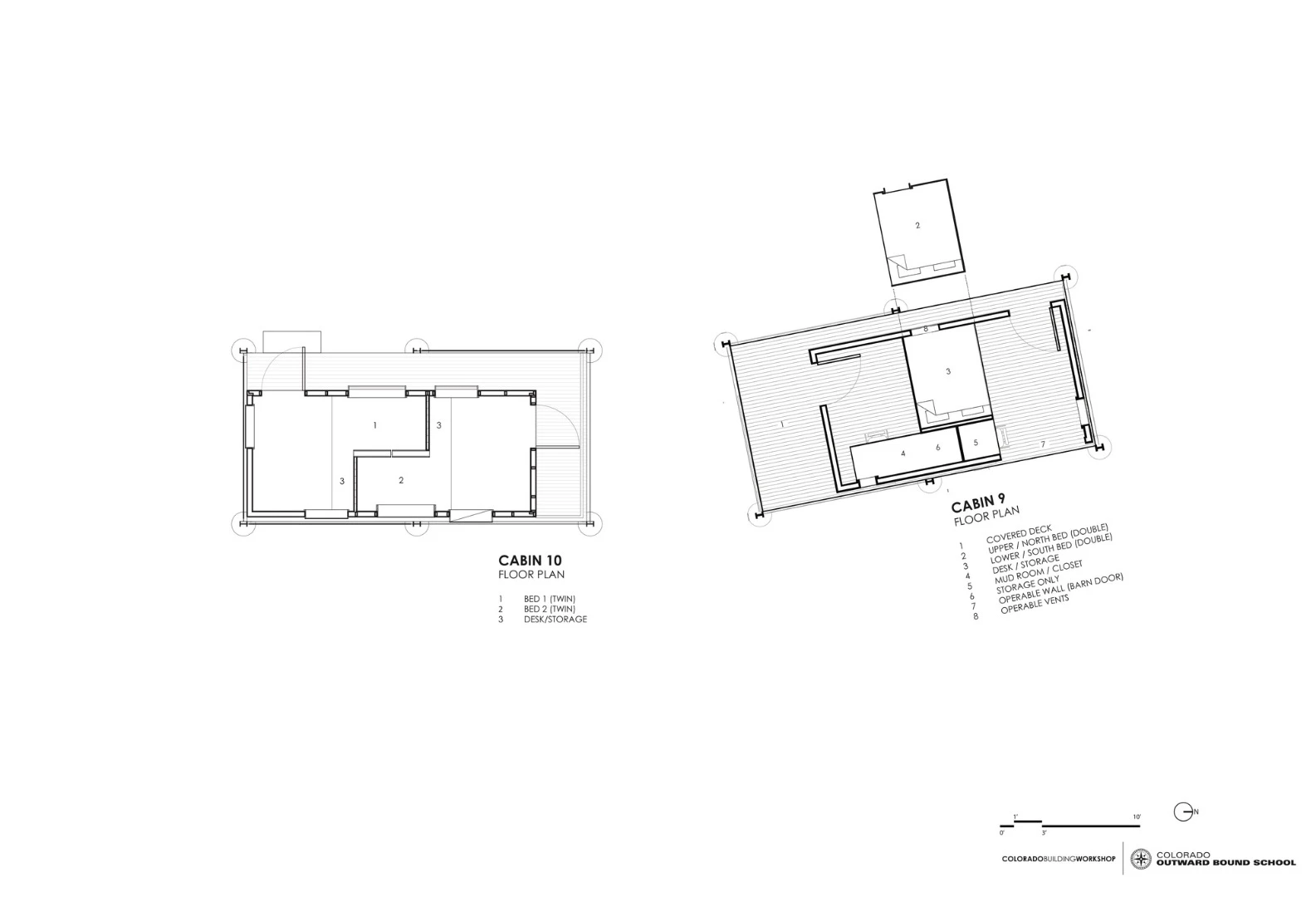 Architectural drawing of the micro-cabins