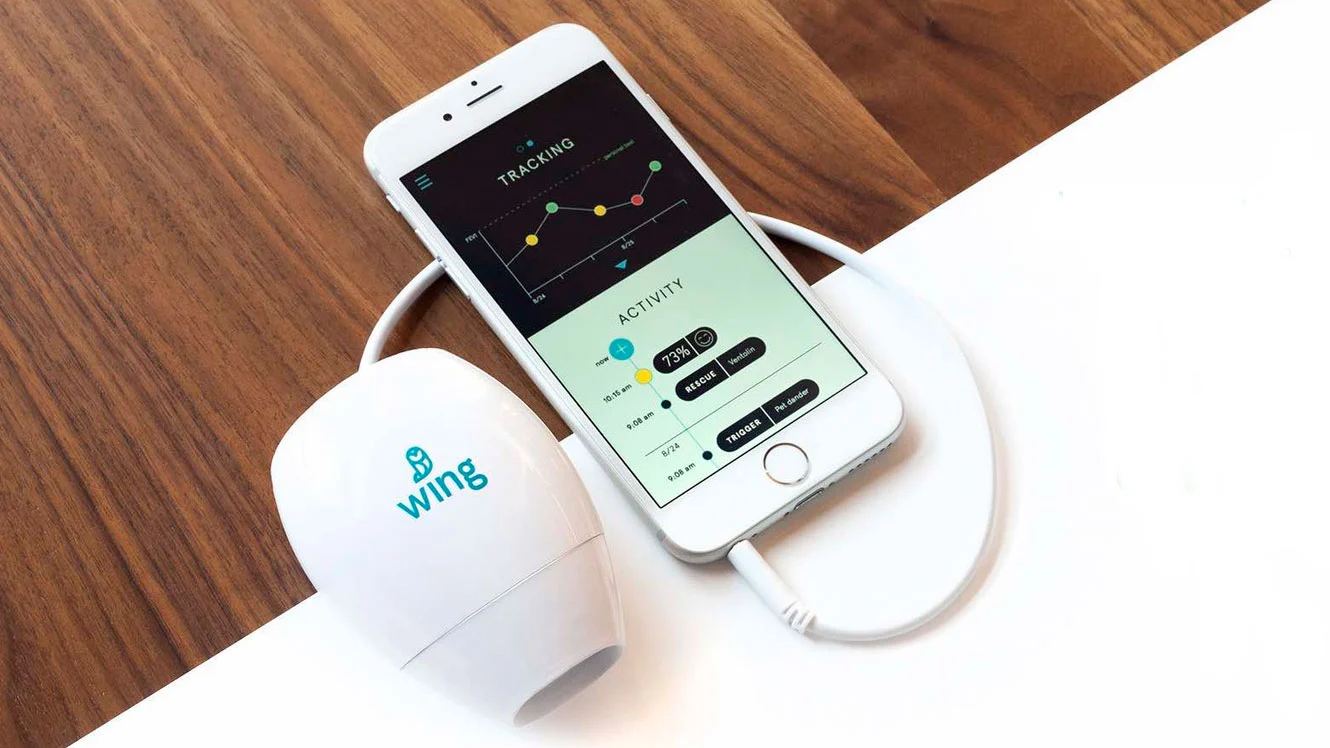Wing is a pocket-sized lung monitor and companion app designed to help users manage their asthma, CF, or COPD