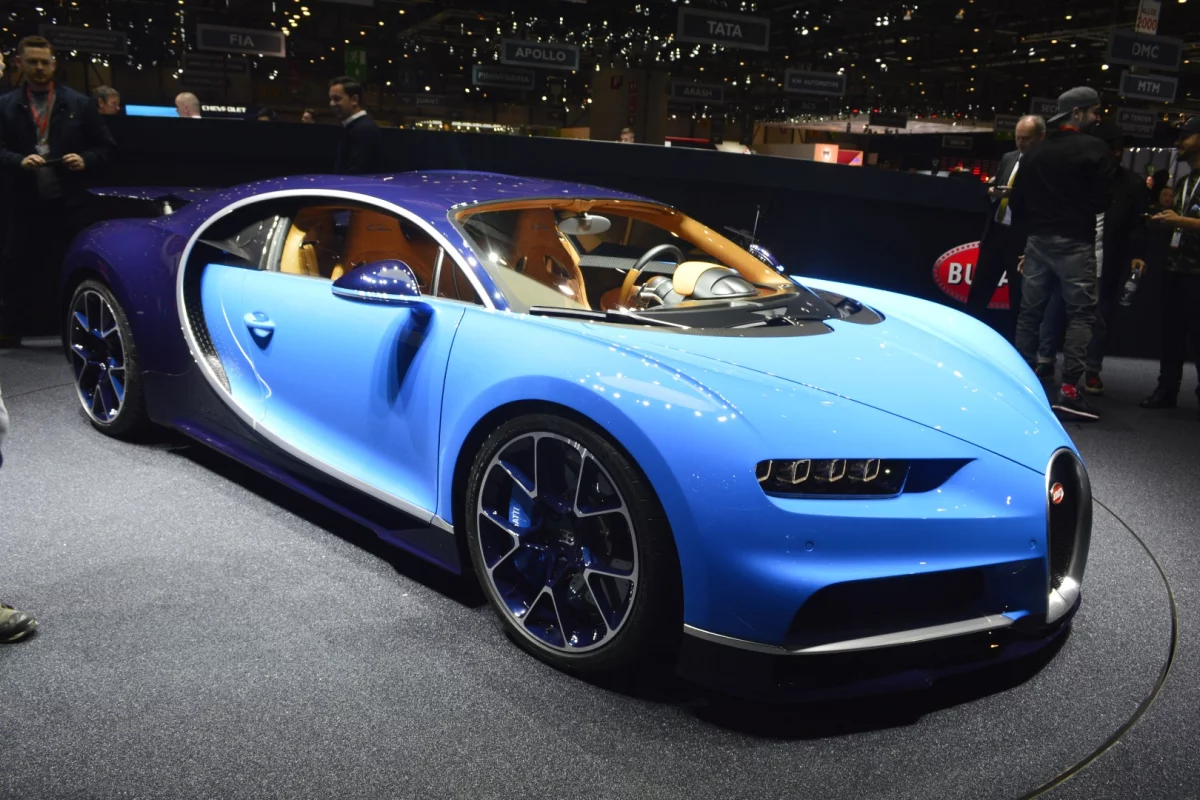 The Bugatti Chiron on display at the Geneva Auto Show