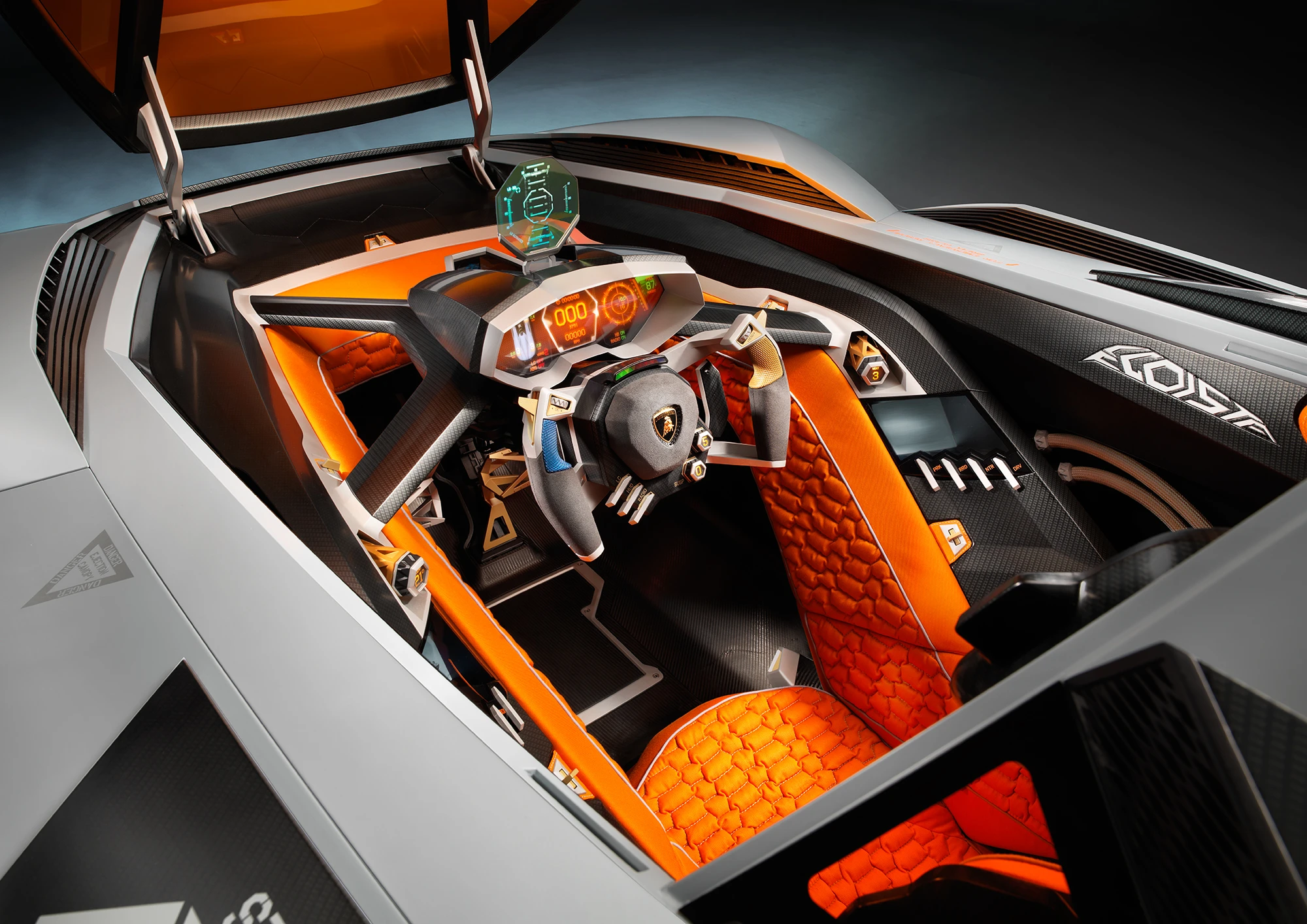 Targeting reticle, heads-up-display, overt cockpit styling and video game control wheel ensure the Egoista's fighter jet influences are not missed