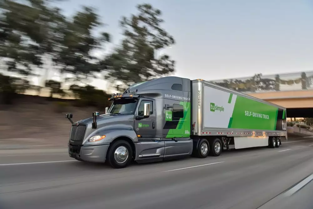 One of TuSimple's autonomous trucks in action