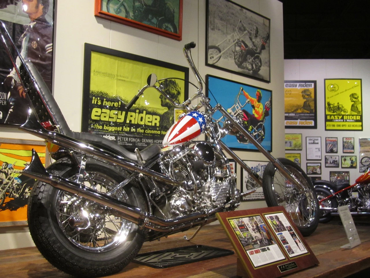 The Captain America machine has spent quite some time on display at the National Motorcycle Museum in Anamosa, Iowa and this image is courtesy of the museum.