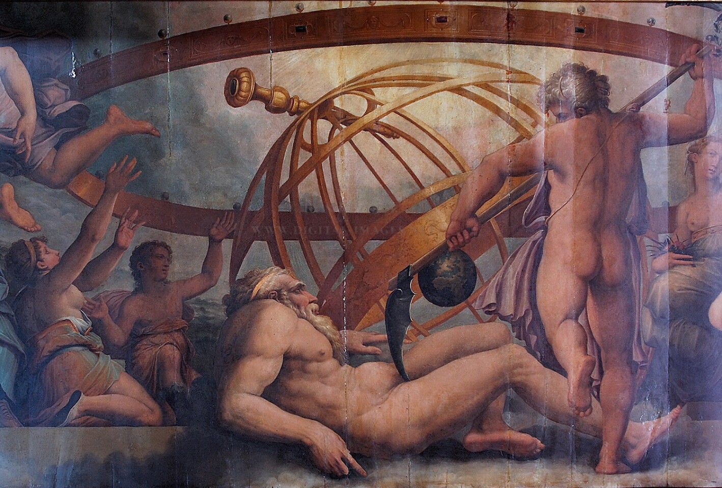 The Mutilation of Uranus by Saturn. That guy down the bottom is us
