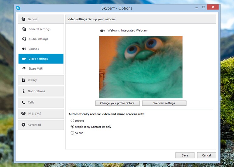 You can preview your video stream before a call