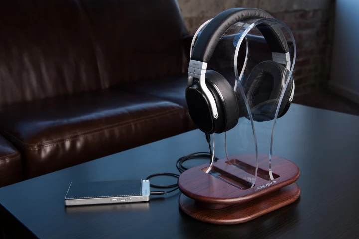 Oppo Digital's PM-3 closed-back planar magnetic headphones with the company's HA-2 portable headphone amp