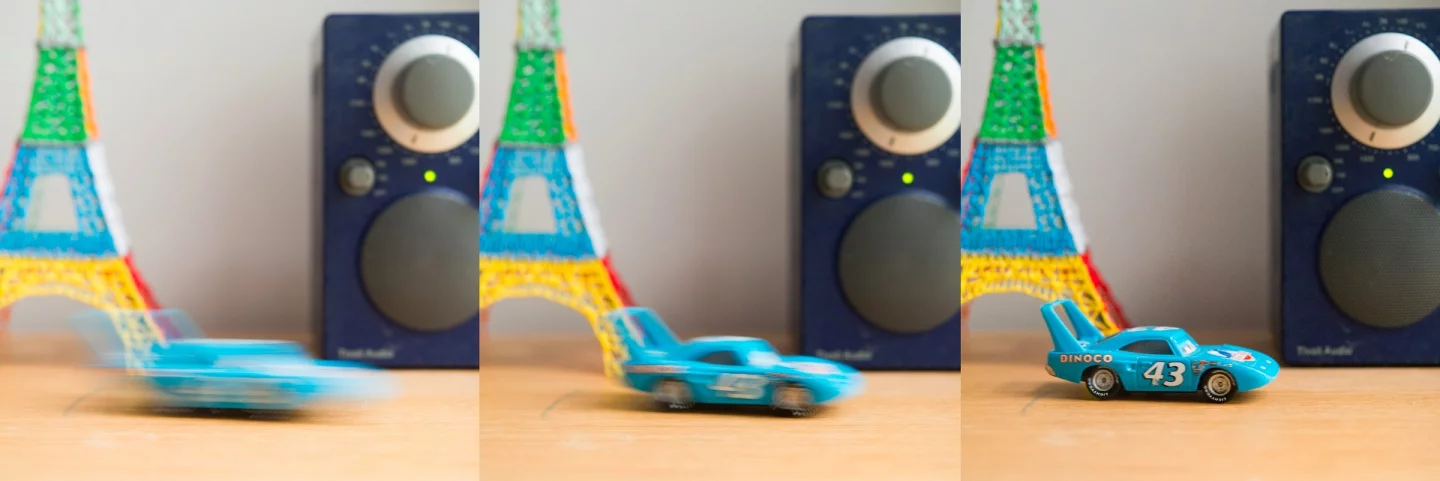 Faster shutter speeds can be used to freeze movement