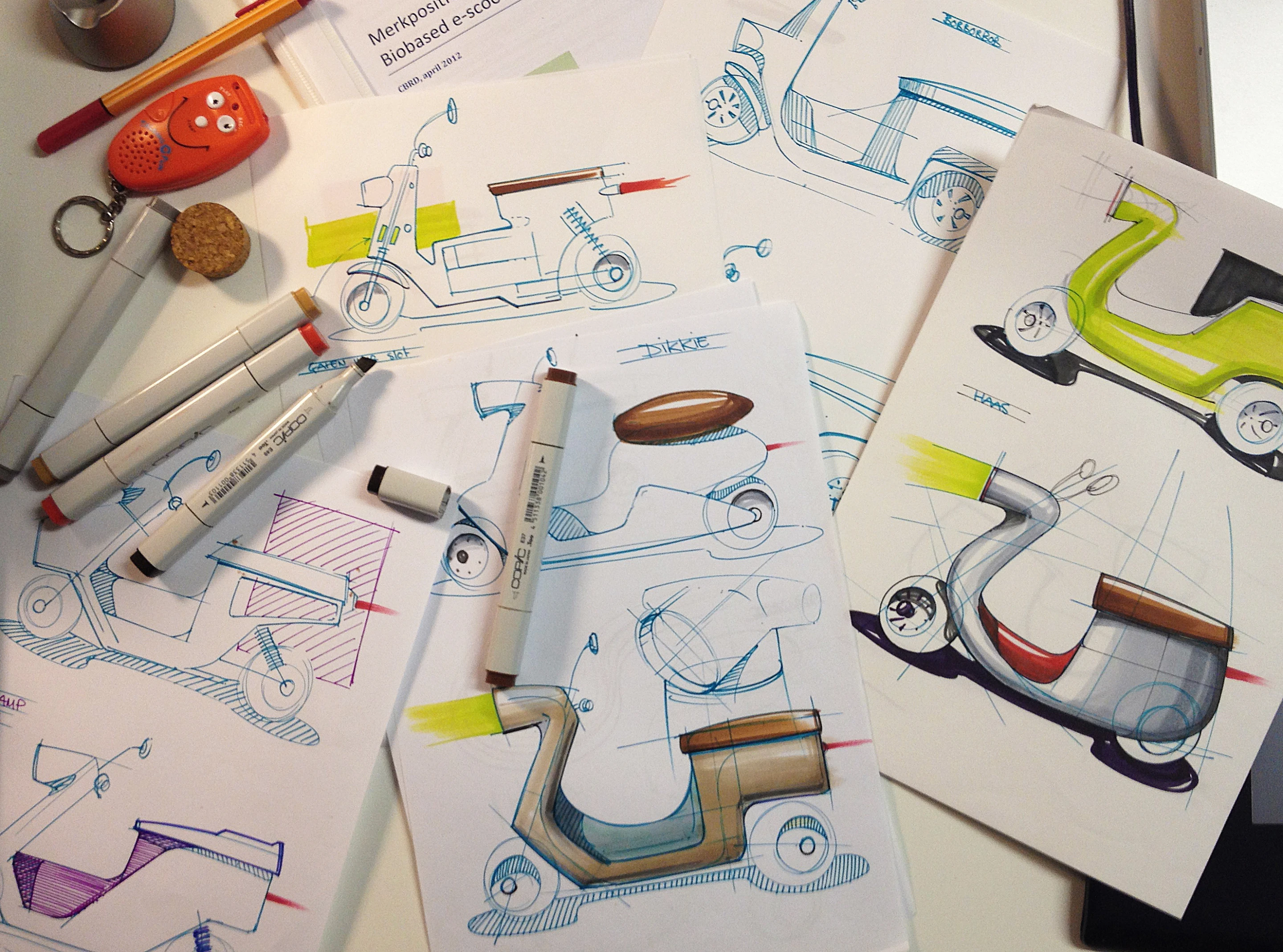 Design sketch of the Be.e electric scooter (Image: Waarmakers)