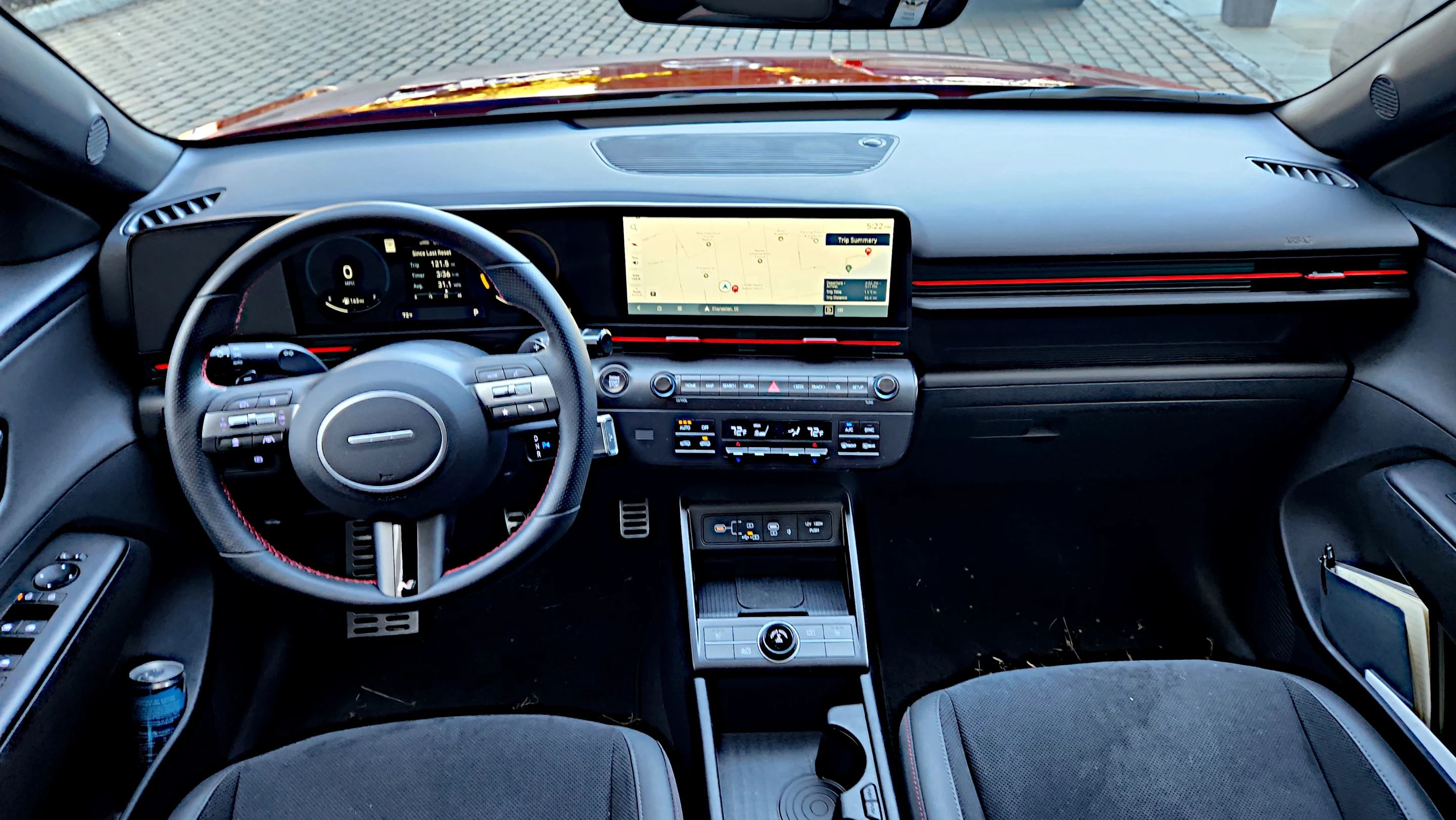 The new 2024 Hyundai Kona's interior has better placement of items and includes larger screens