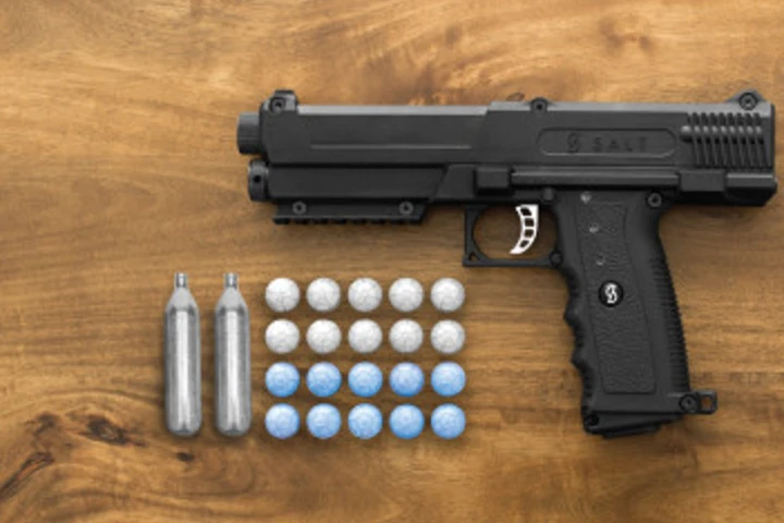 The Salt Gun fires incapacitating powder pellets instead of bullets