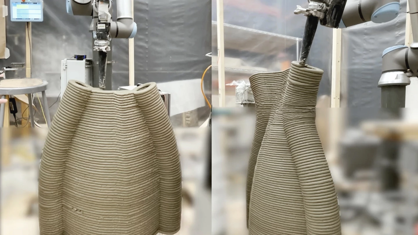 One of the Shell Wall models being 3D-printed