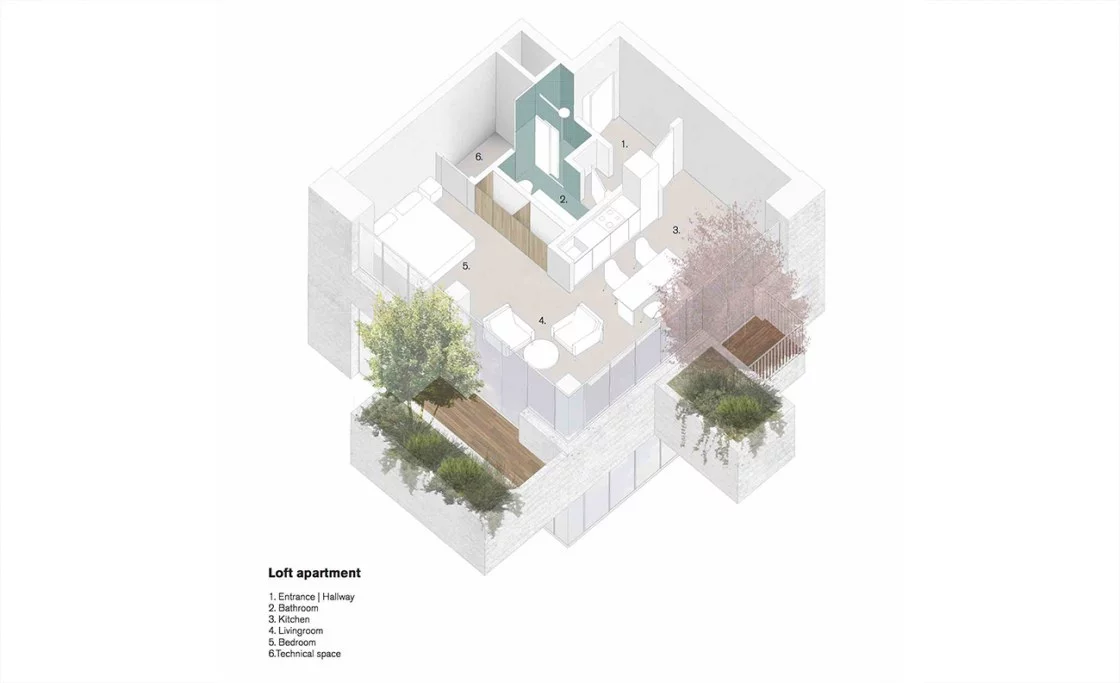 Architectural plan of the Trudo Vertical Forest