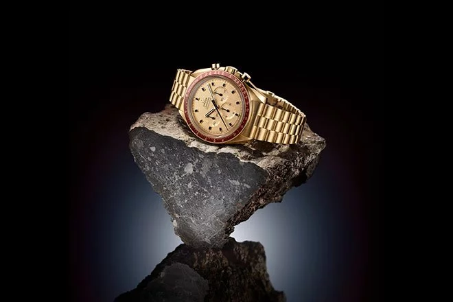 The Speedmaster Apollo 11 50th Anniversary Limited Edition includes a lunar meteorite fragment