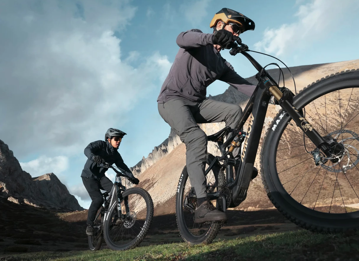 Amflow PL electric mountain bikes on the trail