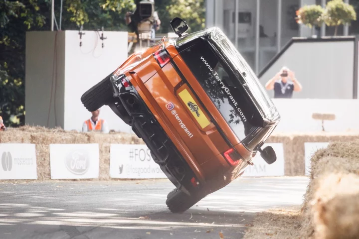Tough enough in a straight line, Terry had to manage the twists and turns of the Goodwood hill climb track