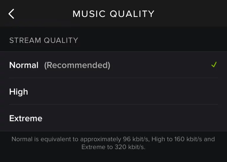 Increase the music quality from inside the mobile apps