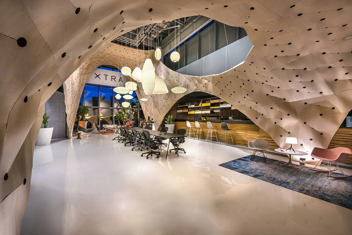 The Fabricwood installation by Produce Workshop for designer furniture store Xtra in Singapore, was named the World Interior of the Year at the 2017 Inside Festival
