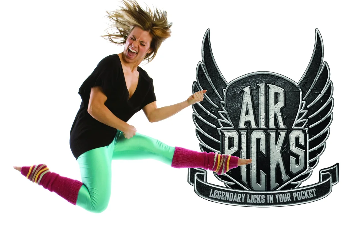 Air Picks are small pick-shaped devices that play classic guitar riffs with a rhythmic flick of the wrist