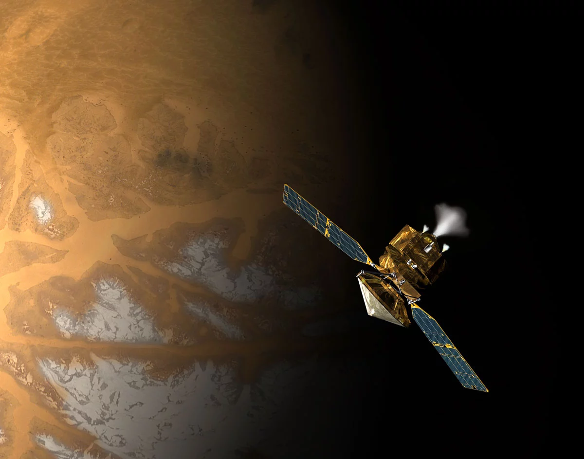 Artist's concept of the Mars Reconnaissance Orbiter during its Mars Orbit Insertion process (Image: NASA/JPL)