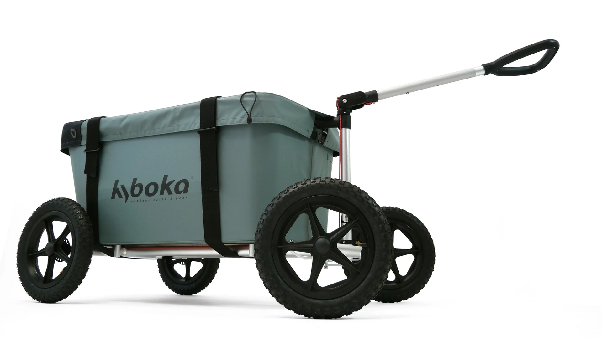 The 12.5-in wheels have air-filled off-road tires