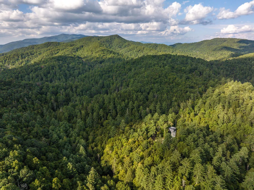 The River Forest Lookout is situated on 14 acres (5.6 hectares) of secluded land in Georgia
