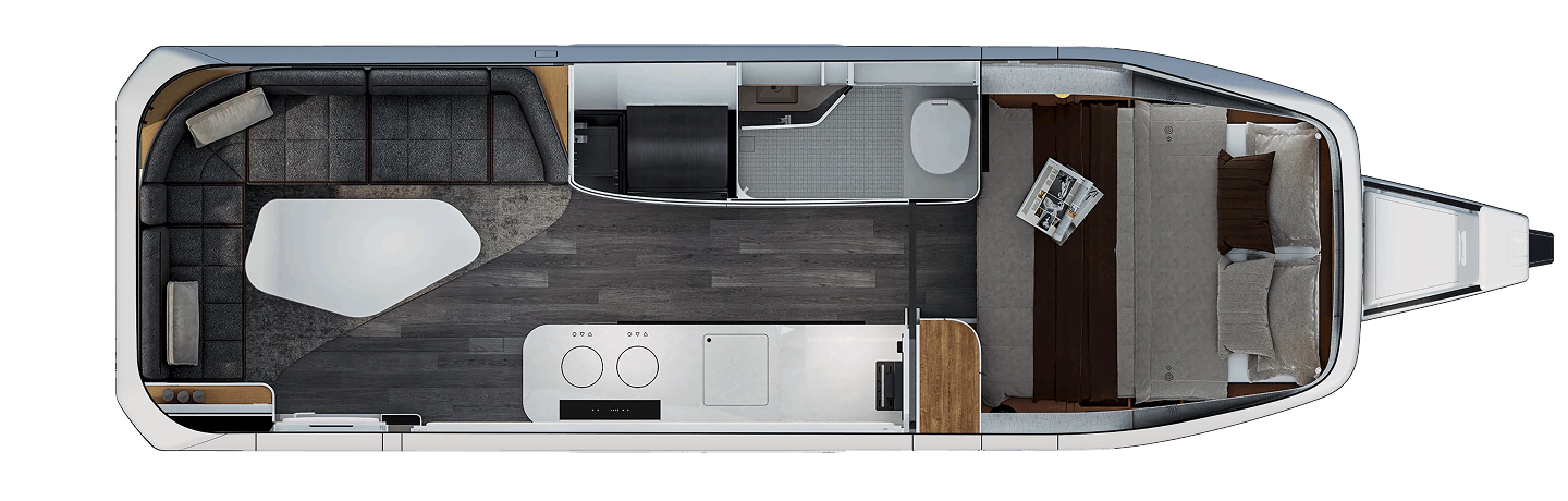 Skydream space-age travel trailer makes camp at the push of a button
