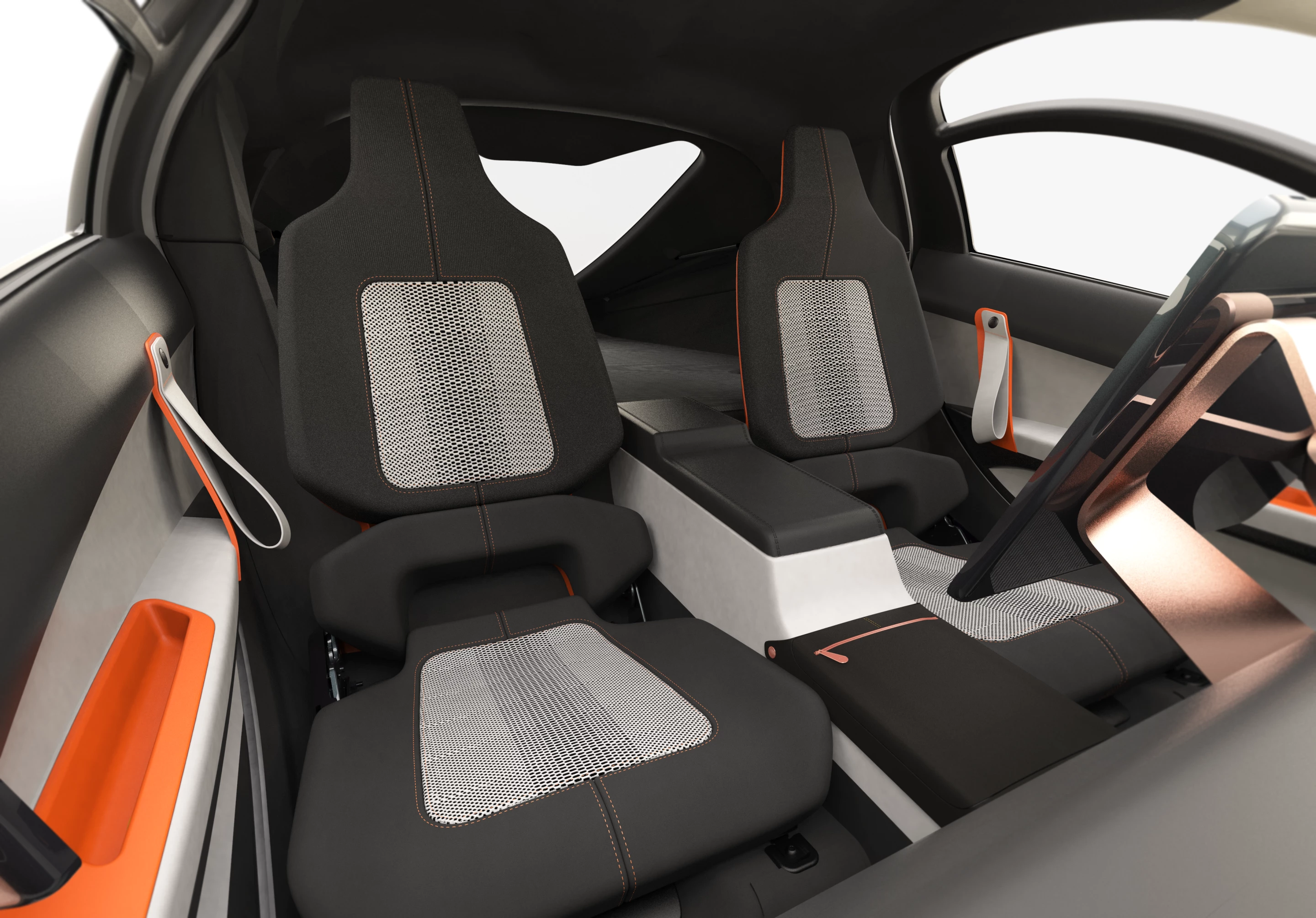The interior: spartan but fashionable