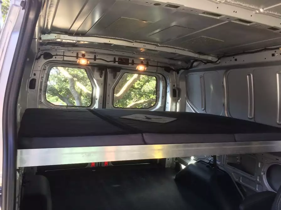 The ModVans removable bed frame lets you sleep comfortably and clear space when you're awake