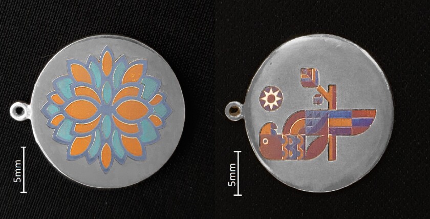 The team printed color graphics on silver, using the nanoparticle process